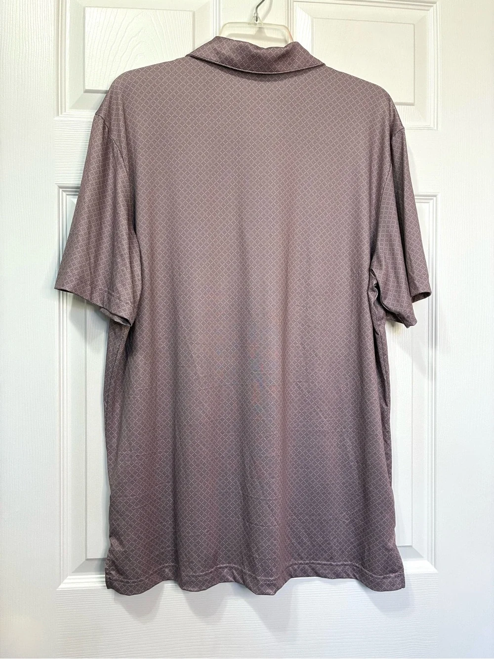 Adidas Polo Shirt Mens Large Rose Geometric Print Logo Golf Performance Weekend